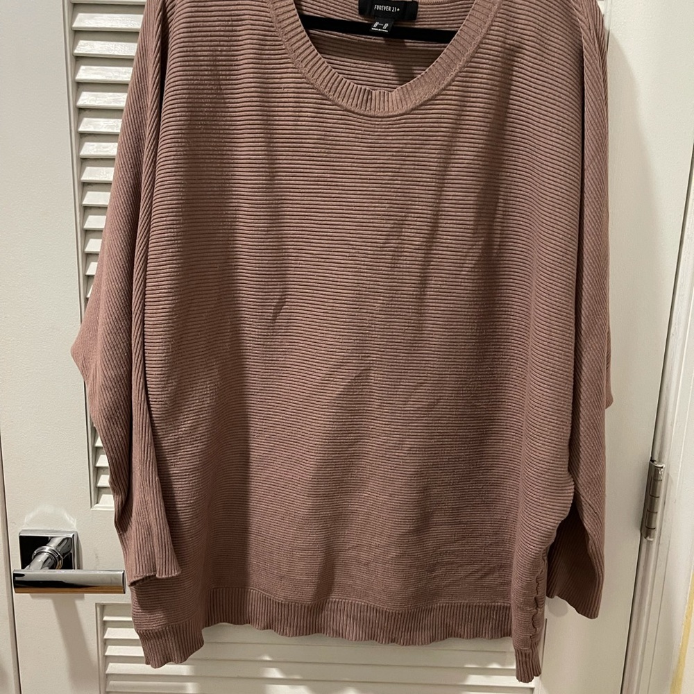 Forever 21+ light mauve ribbed sweater 2x